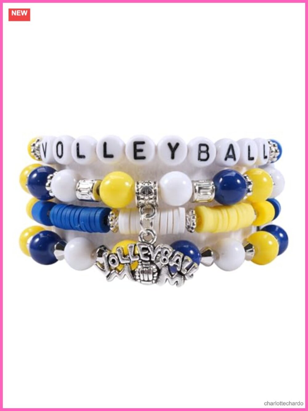 Stretchy Beaded Volleyball Bracelets Team Spirit Jewelry Gift for Women